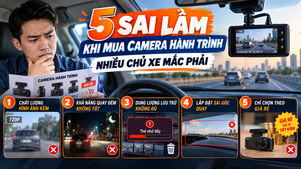 5 Sai Lầm Khi Mua Camera Hành Trình Nhiều Chủ Xe Mắc Phải