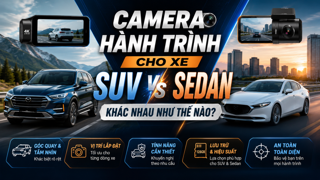 Camera Hành Trình Cho Xe SUV Khác Sedan Như Thế Nào?