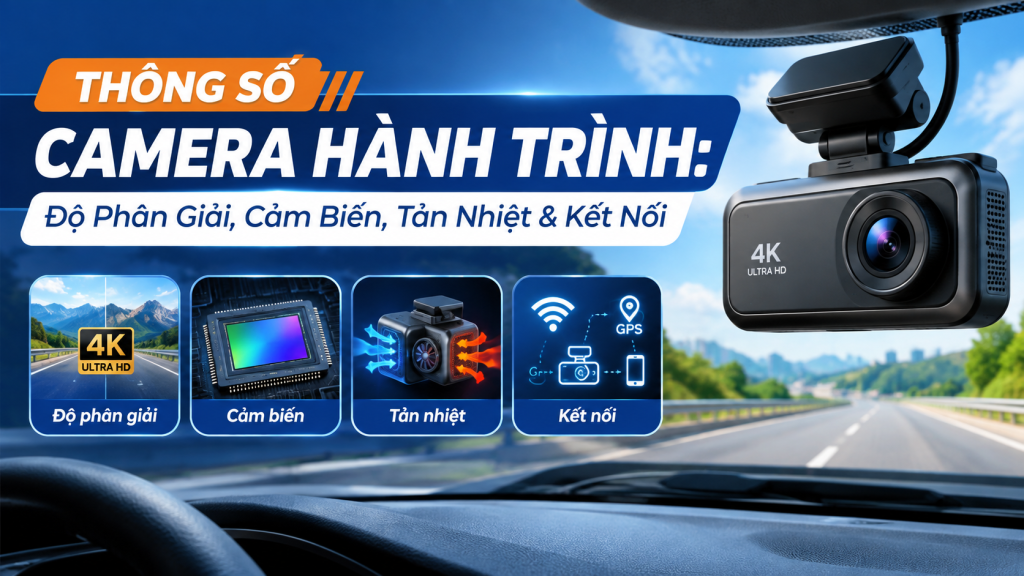 Thông Số Camera Hành Trình: Độ Phân Giải, Cảm Biến, Tản Nhiệt & Kết Nối