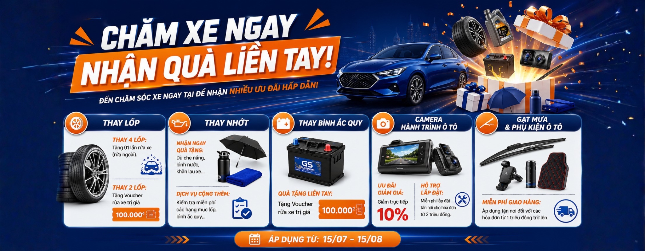 Chương trình khuyến mãi chăm sóc xe ô tô tháng 7 năm 2026 tại Thanh An Autocare